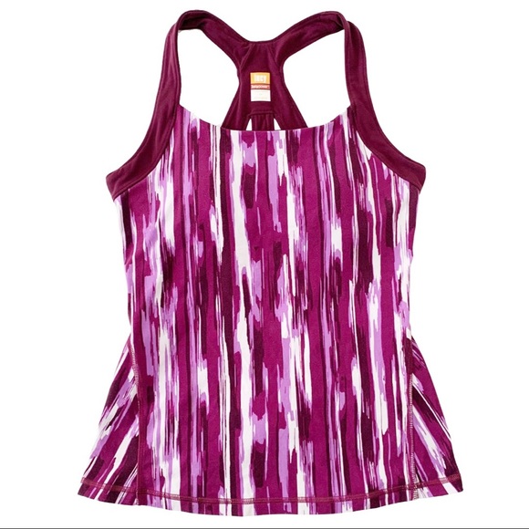 Lucy Power Cross Strap Sport Bra Tank Purple Print - Picture 14 of 16